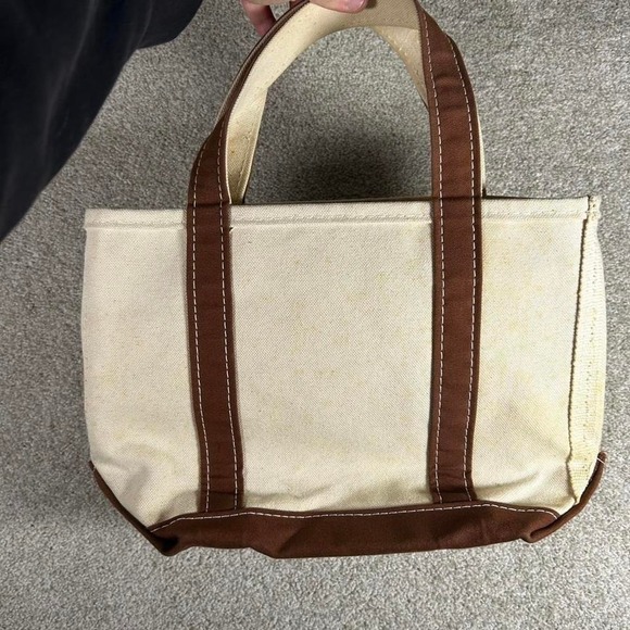 Vintage LL BEAN boat and tote brown small tote bag Made in USA - Picture 2 of 6
